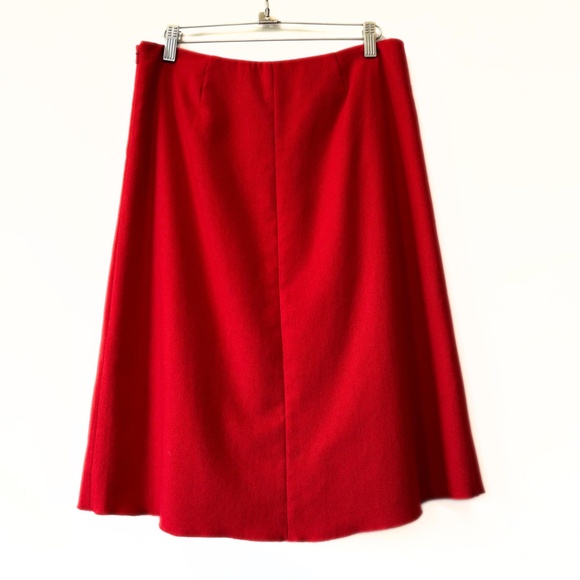 Club Monaco Wool Pleated Skirt Red Size 4 - Picture 5 of 7